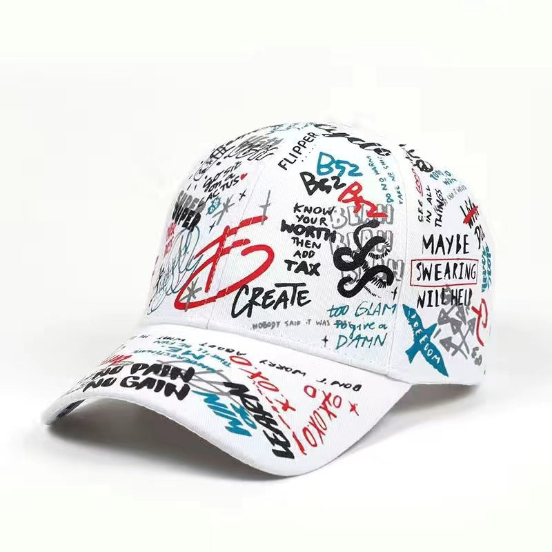 Wholesale Colored Graffiti Cotton Baseball Caps