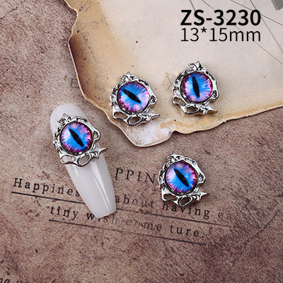Wholesale Dark Cyberpunk Devil Eye Nail Art Decor In Alloy Metal Trendy Chic Nail Accessory For Everyday And Resale