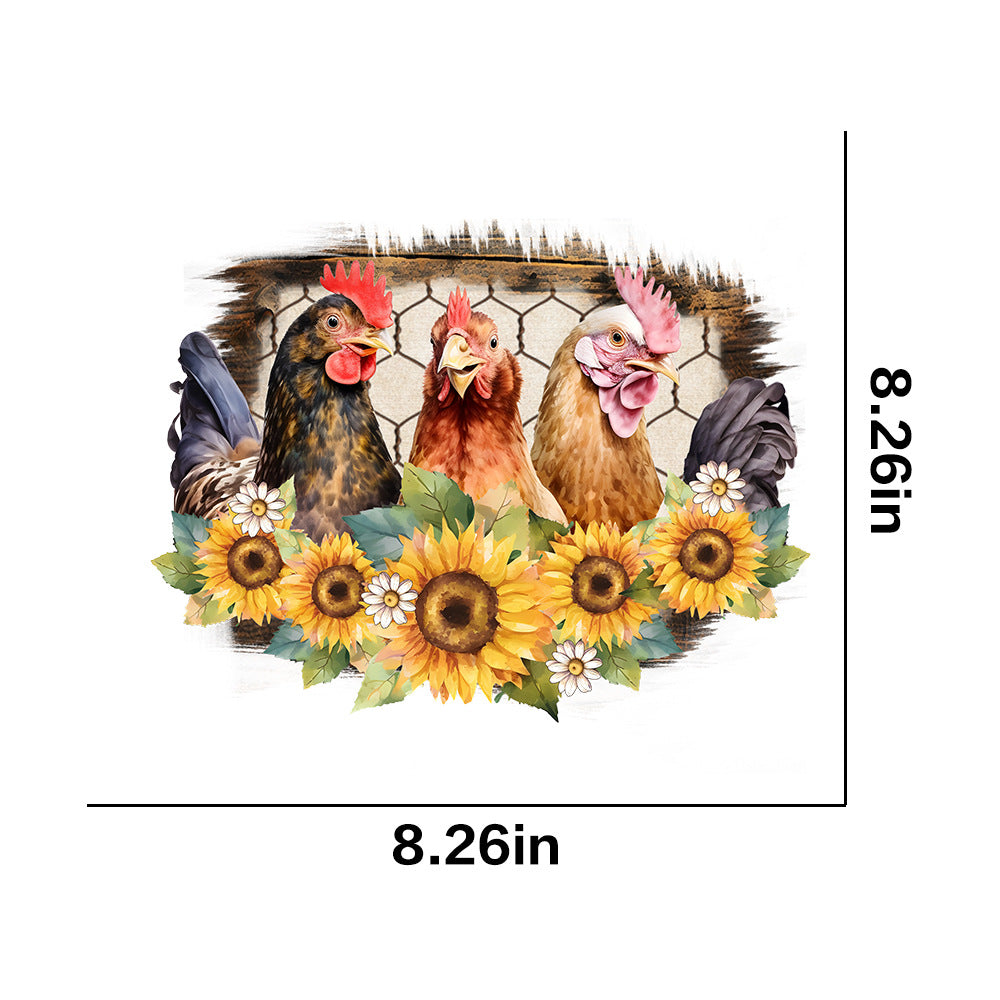 Wholesale Farm animals chickens pigs flowers UV DTF Ready to Press Transfers Wraps