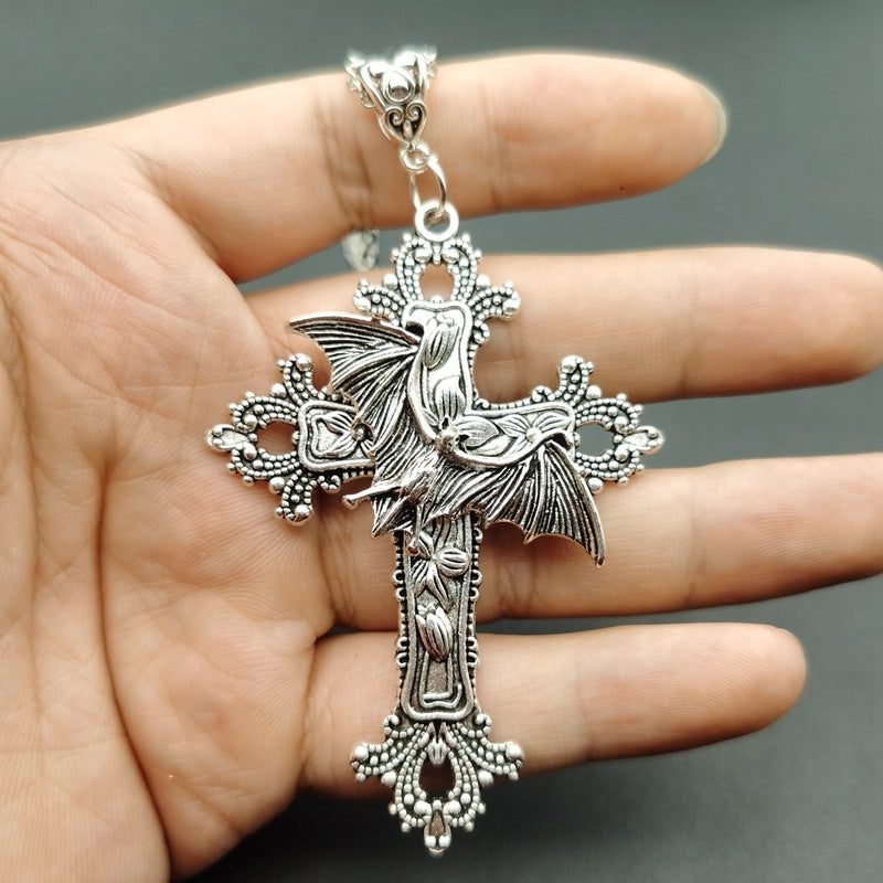 Wholesale Gothic cross butterfly skull pentagram necklace