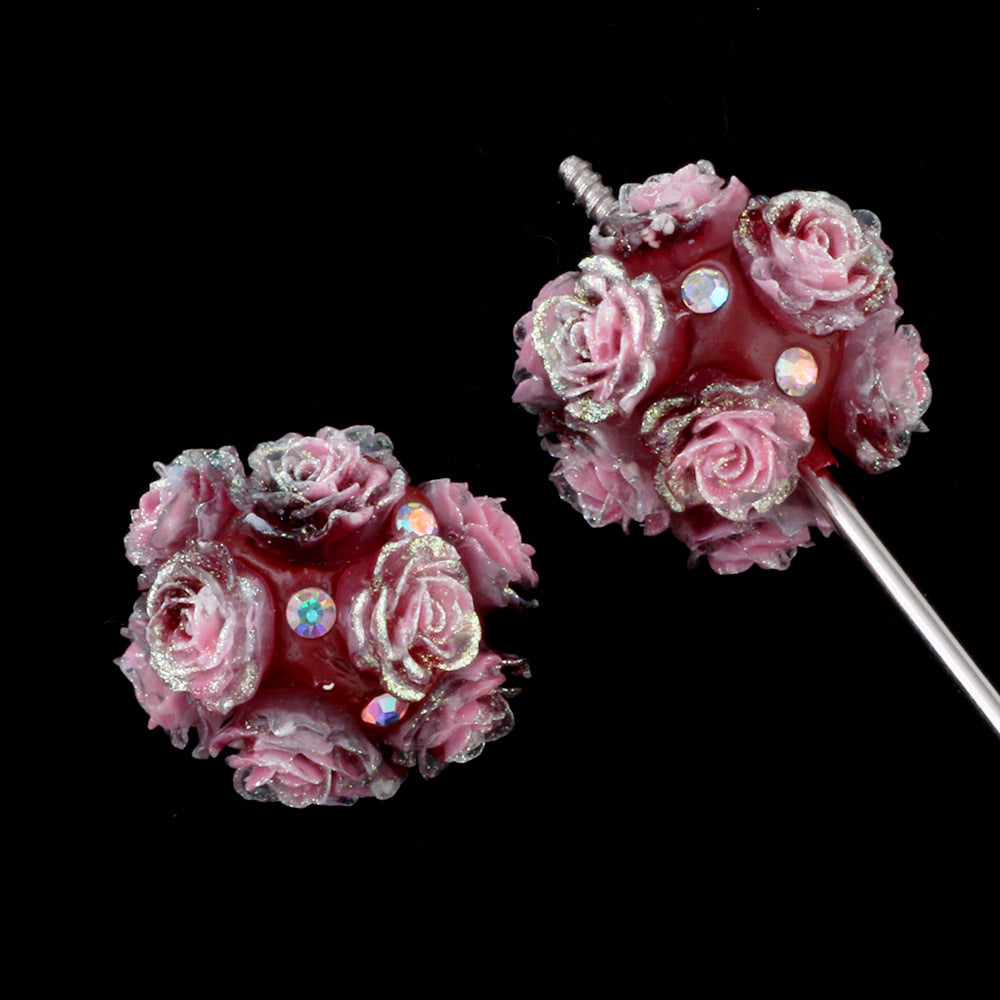 Wholesale 6pcs/pack  Luminous  Soft Flower DIY Wearable Straight Hole Beads