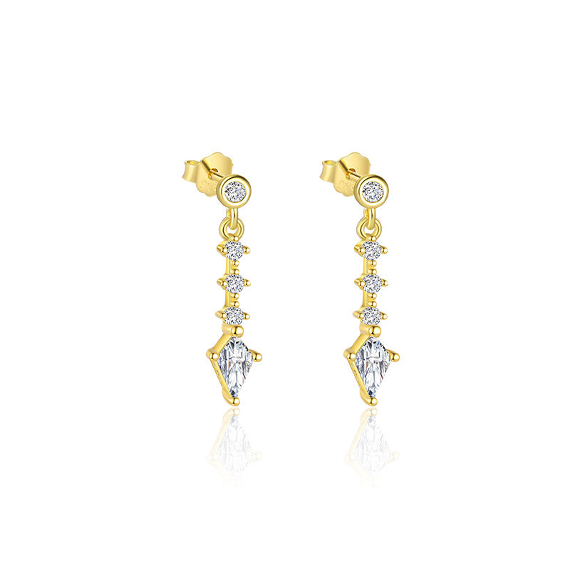 Wholesale Geometric Water Drop Zircon Earrings Ear Studs