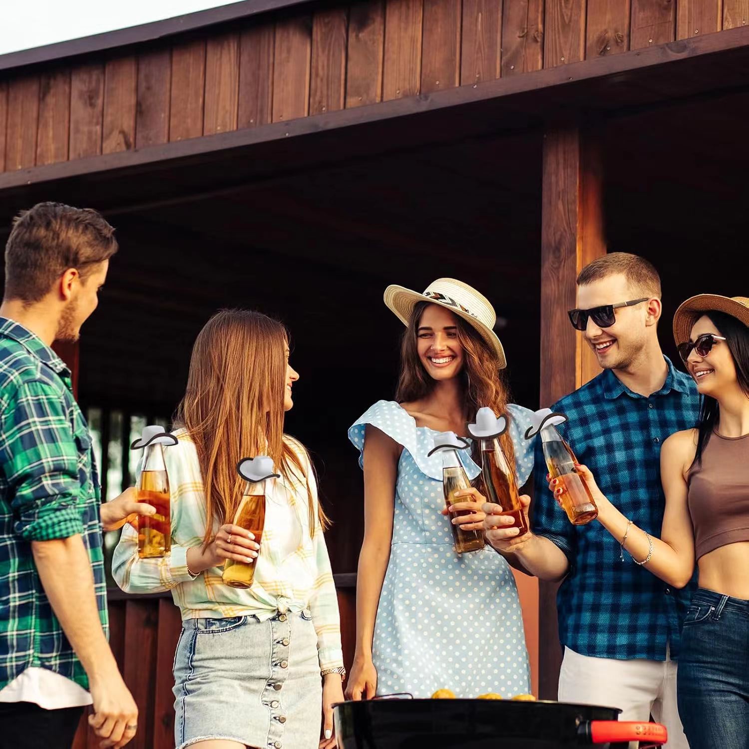 Wholesale Mini white wine bottle hat doll accessories