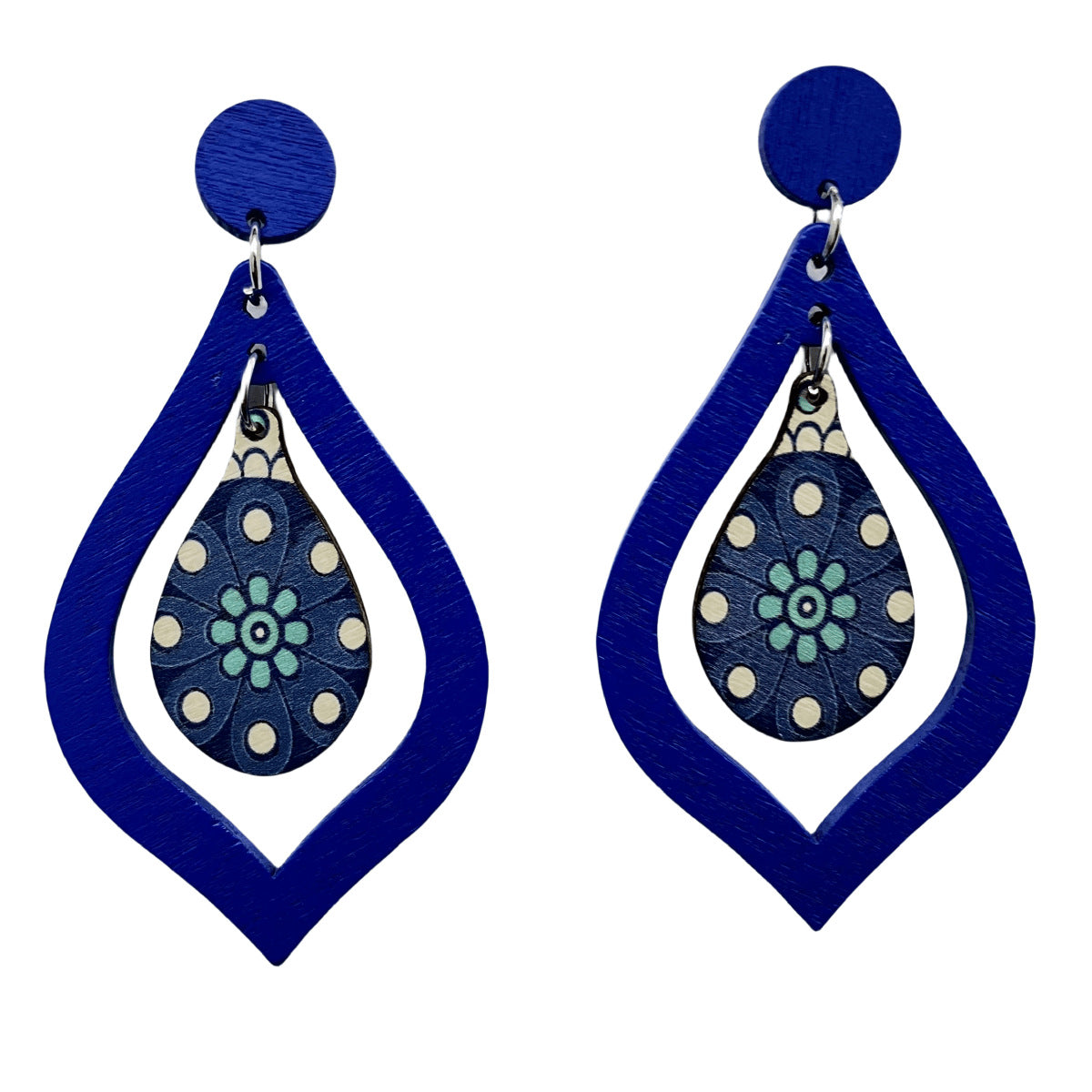 Wholesale Wooden Water Drop Vintage Wooden Earrings