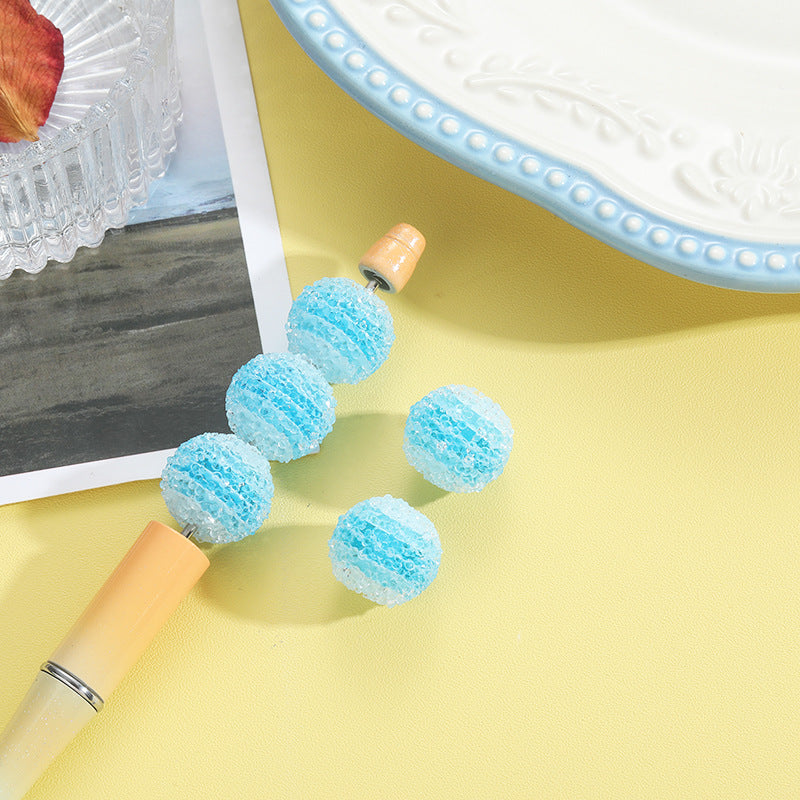 Wholesale 10pcs Sugar Round Beaded Material Handmade Acrylic Beads