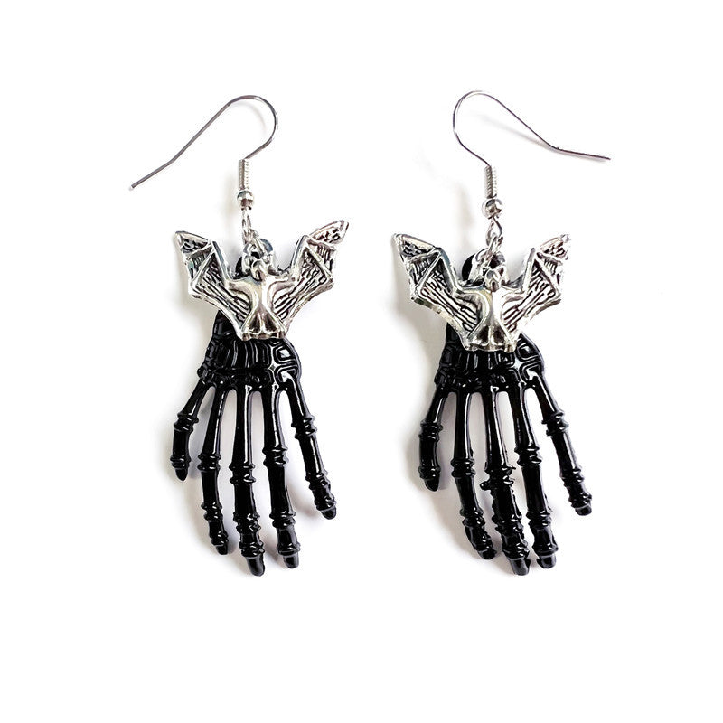 Wholesale  gothic skeleton, bat, snake, spider, moon, rose, moth, earring neutral punk
