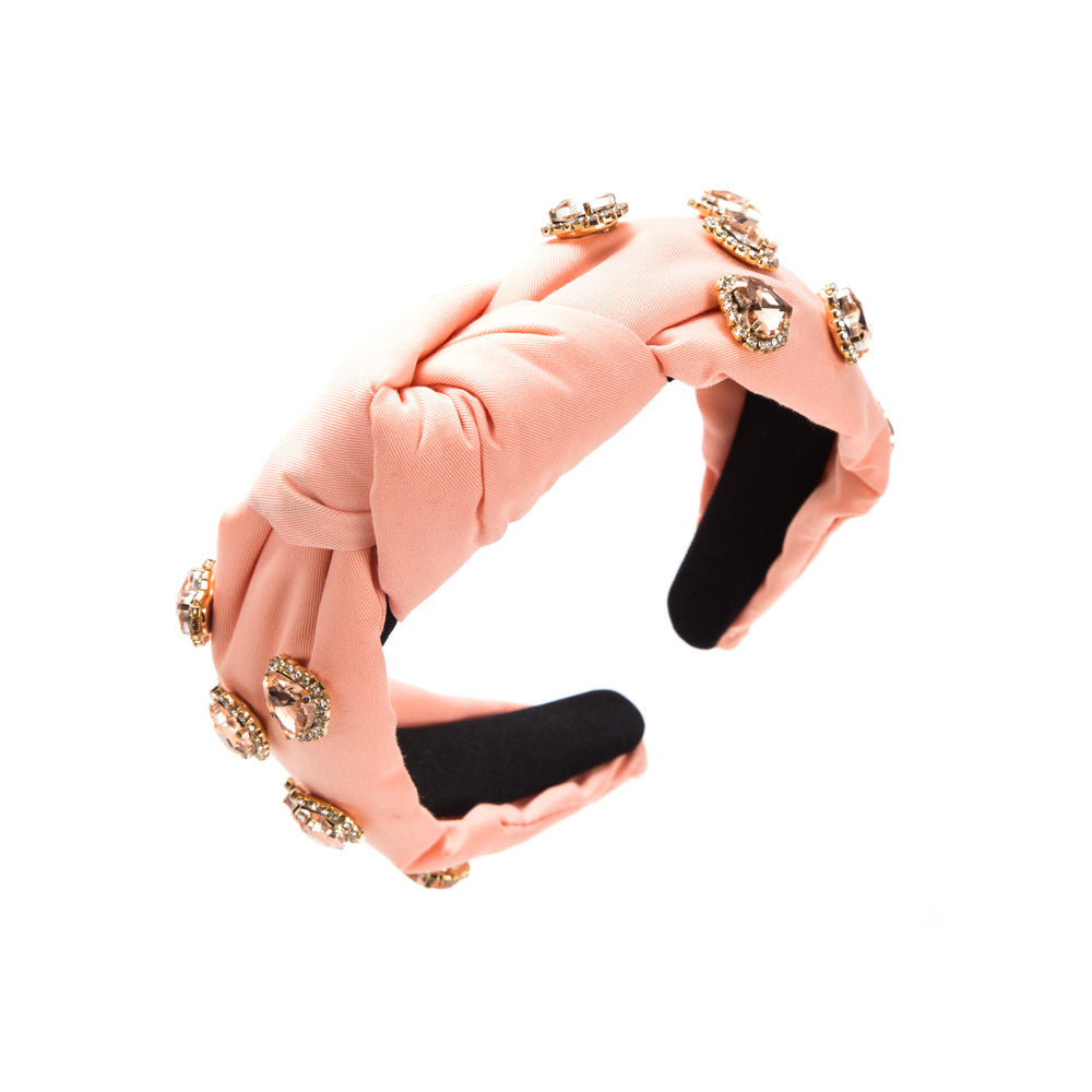 Wholesale Valentine's Day Pink Love Glass Diamond High Skull Headband