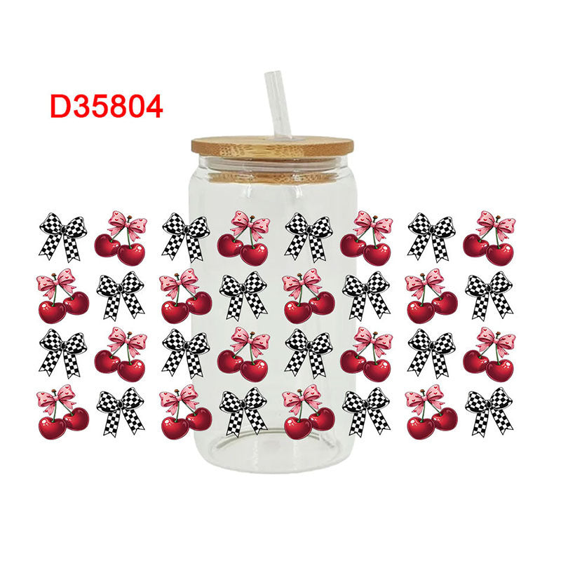 Wholesale UV transfer sticker for glass cups crystal label crystal sticker 16OZ UV DTF WRAPS