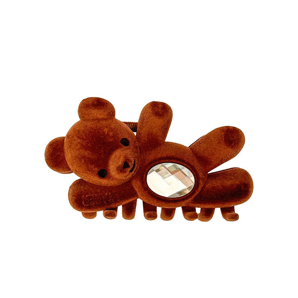 Wholesale Autumn and Winter Super Cute Flocking Waving Bear Rhinestone Disc Hair Shark Clip Valentine's Day Hair Accessories