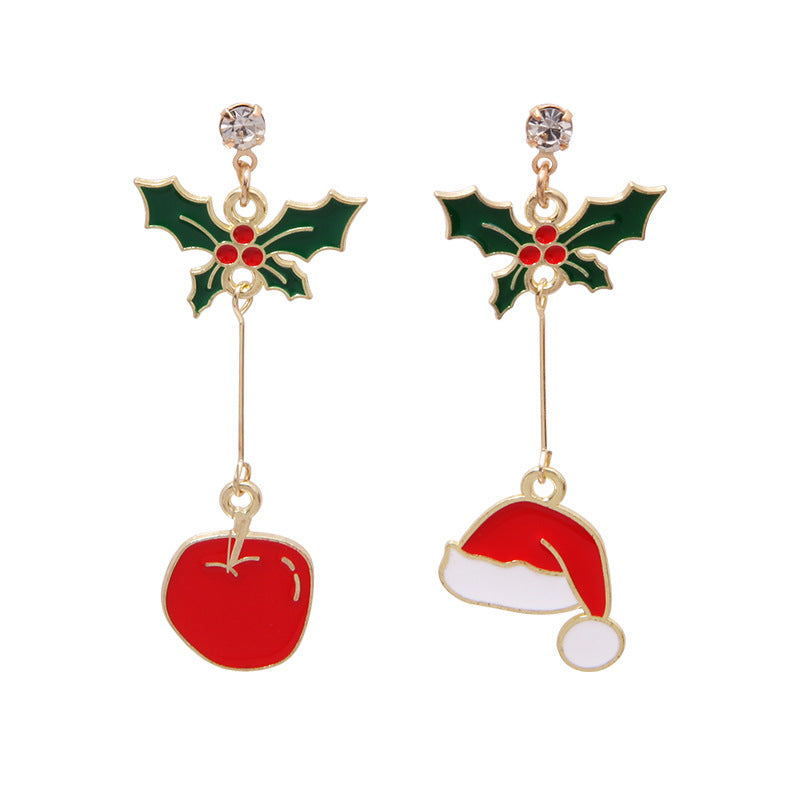 Wholesale 2 Pairs/pack Christmas Deer Gingerbread Man Bell Alloy Earrings