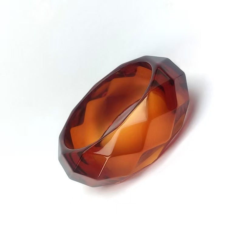 Wholesale Three-dimensional Crystal Imitation Colorful Acrylic Shaped Wide Textured Environmentally Friendly Bracelet