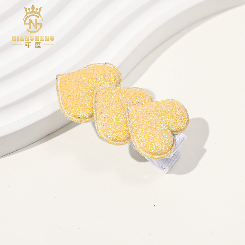 Wholesale Fine powder Valentine's Day heart children's hairpin