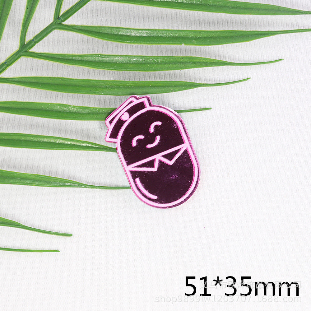 Wholesale 10pcs/pack Pink and blue double-mirror skull organ Acrylic Flatback