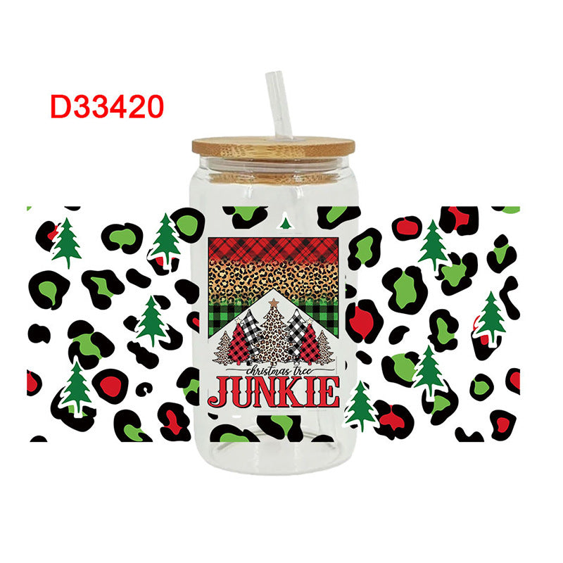 Wholesale Cartoon Christmas Series 16oz Cup UV DTF Wraps