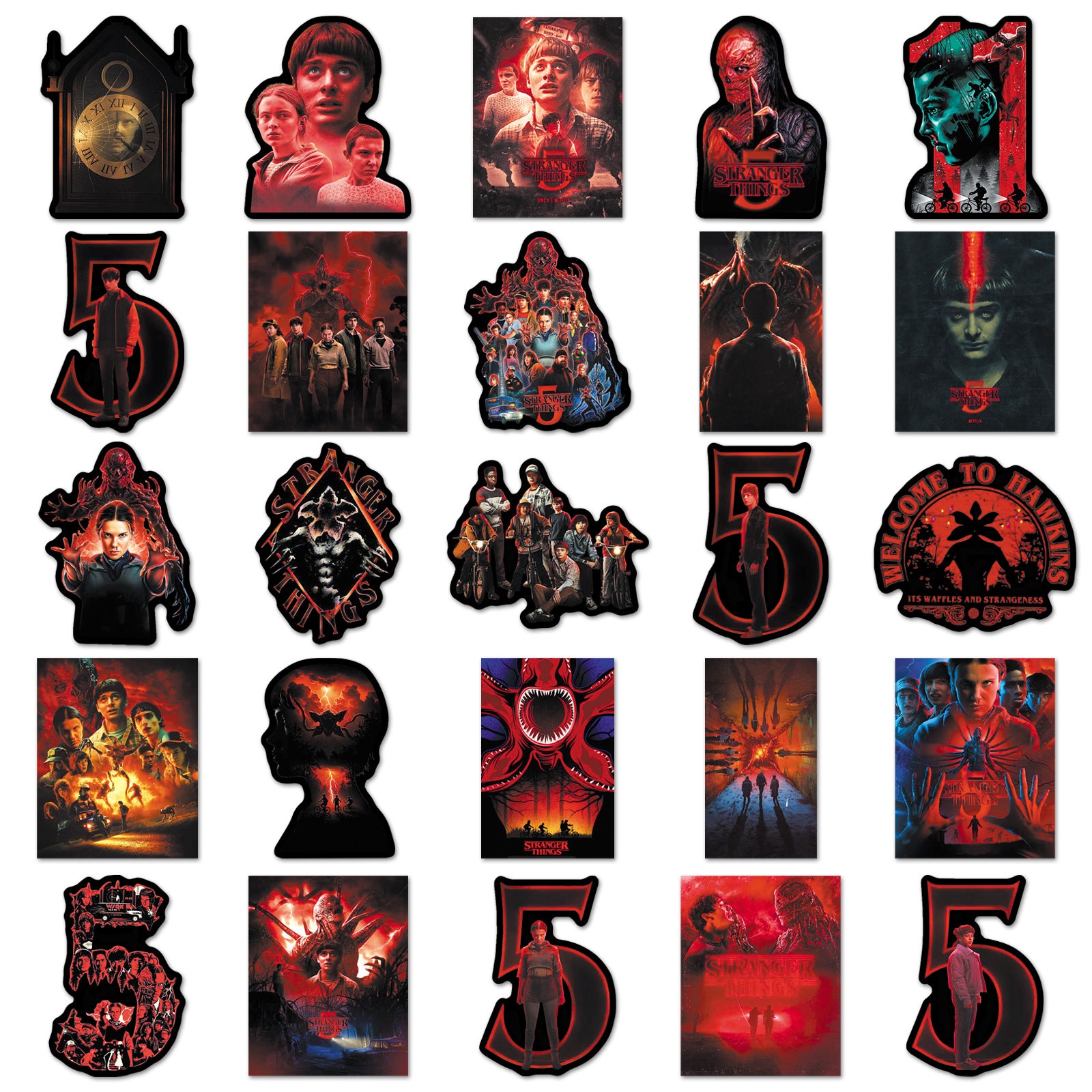 Wholesale 50pcs black and red horror character cartoons Waterproof Vinyl Stickers OLY Exclusive
