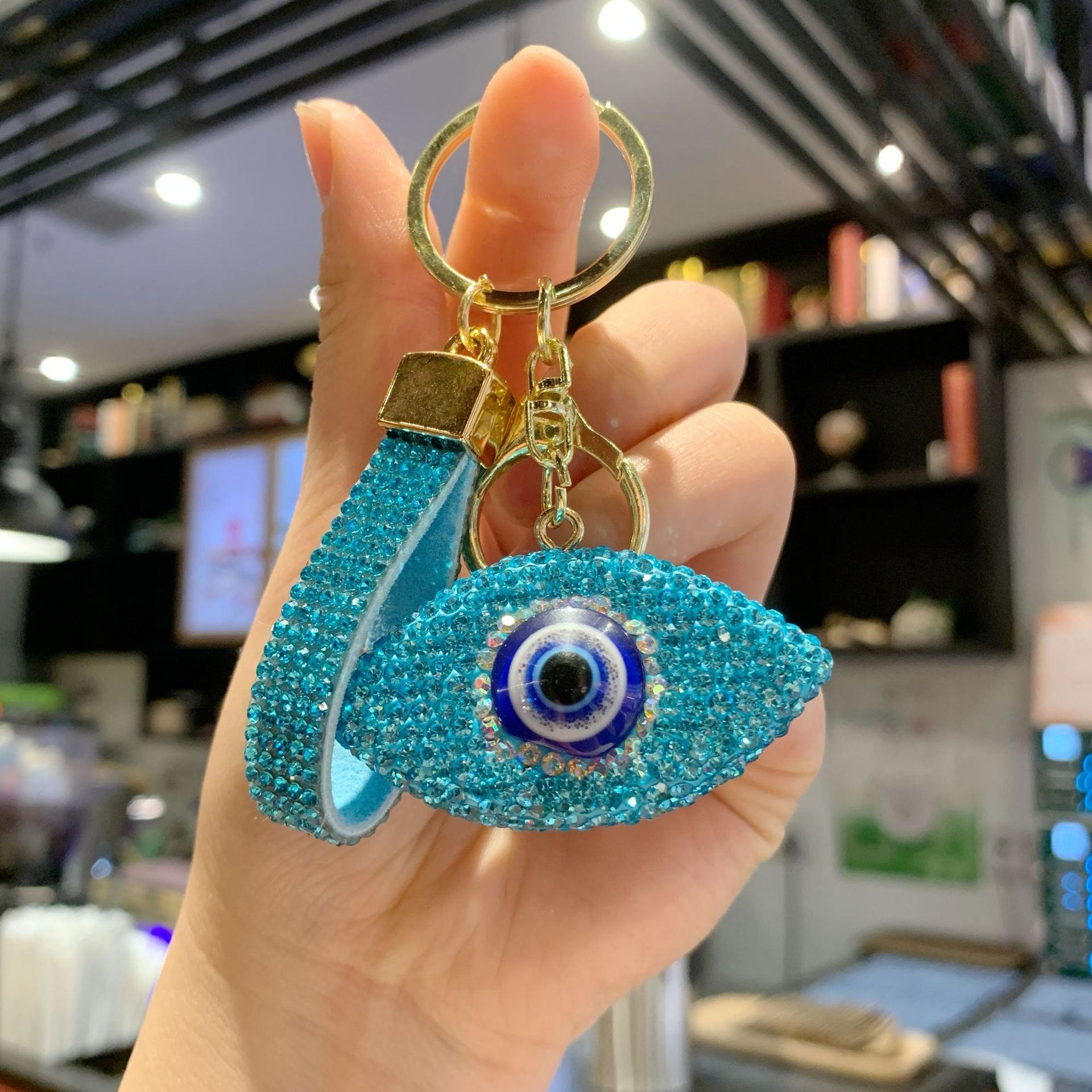 Wholesale Full Rhinestone Demon Eye Keychain
