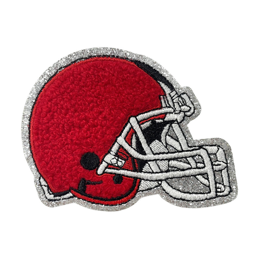 Wholesale Gameday Football Helmet Embroidered Patch Iron On Applique For ets And Clothing