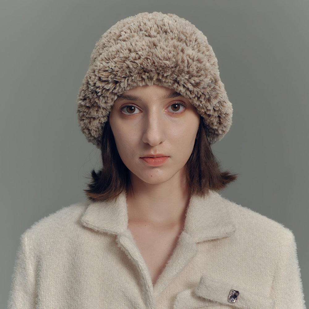 Wholesale Gradient Faux Fur Wool Plush Hat