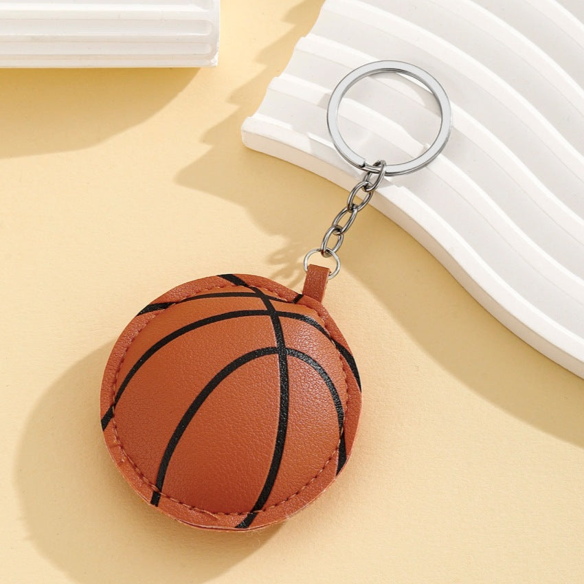 Wholesale Sport style PU padded cotton ball keychain pendant