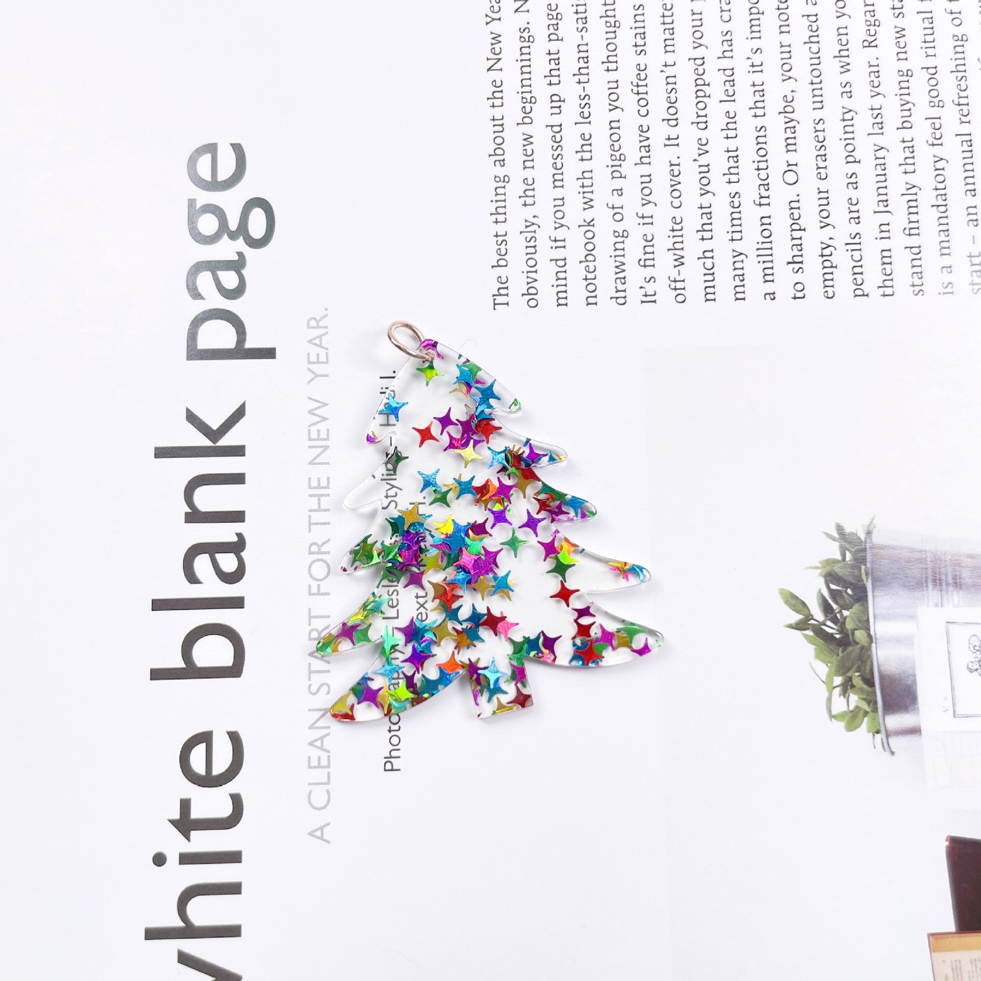 Wholesale New Acrylic Christmas Tree Cactus Snowflake DIY Earrings Pendant
