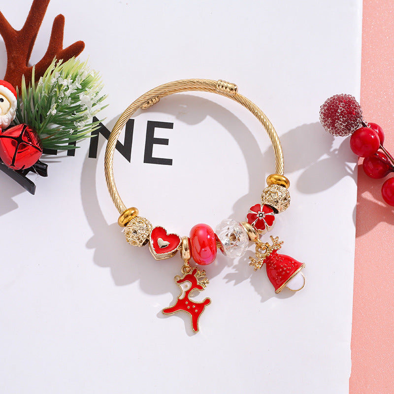 Wholesale Stainless Steel Santa Christmas Bracelet