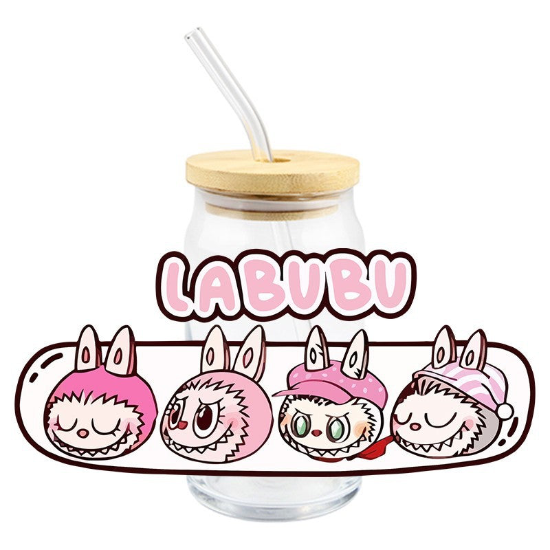 Wholesale 5pcs Colorful cute cartoon 16oz Cup UV DTF Wraps