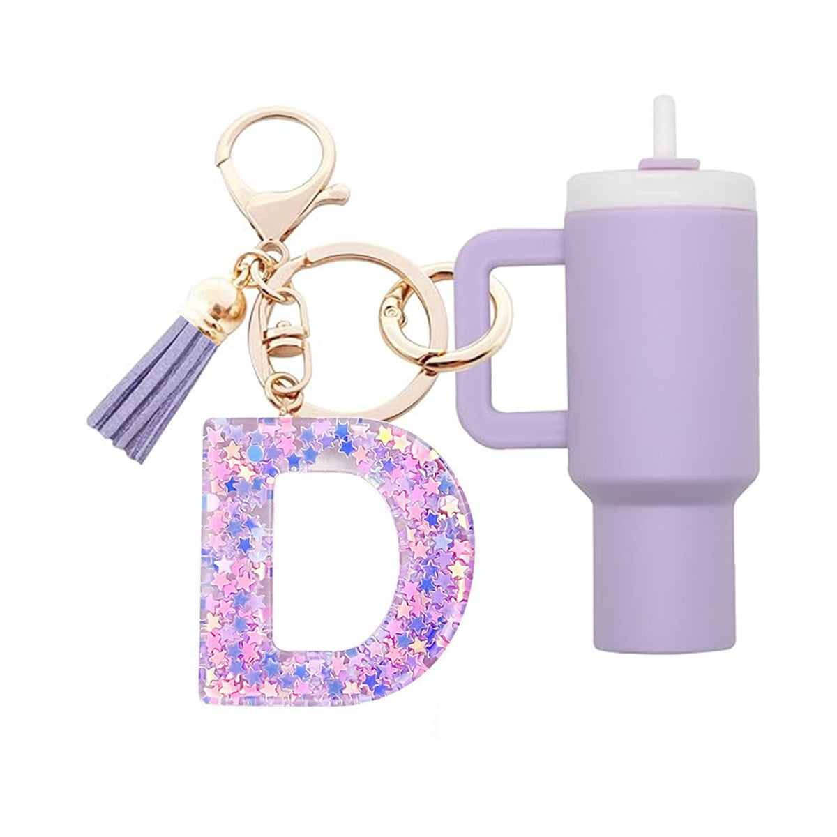 Wholesale Cute New Mini  26 Initials Ice Cup Tumbler Cup Keychain Can Wrap Women Backpack Pendant