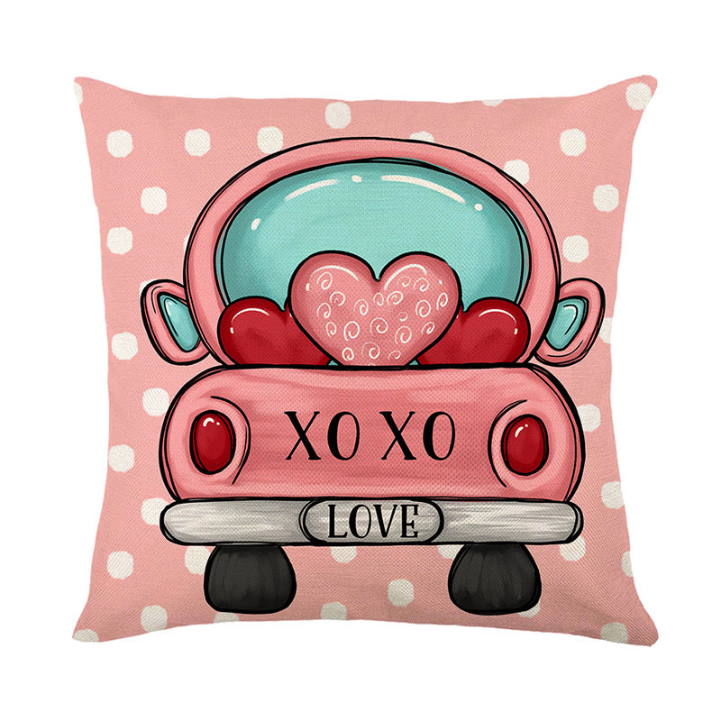 Wholesale Valentine's Day Letter Striped Printed Polyester Pillow Covers