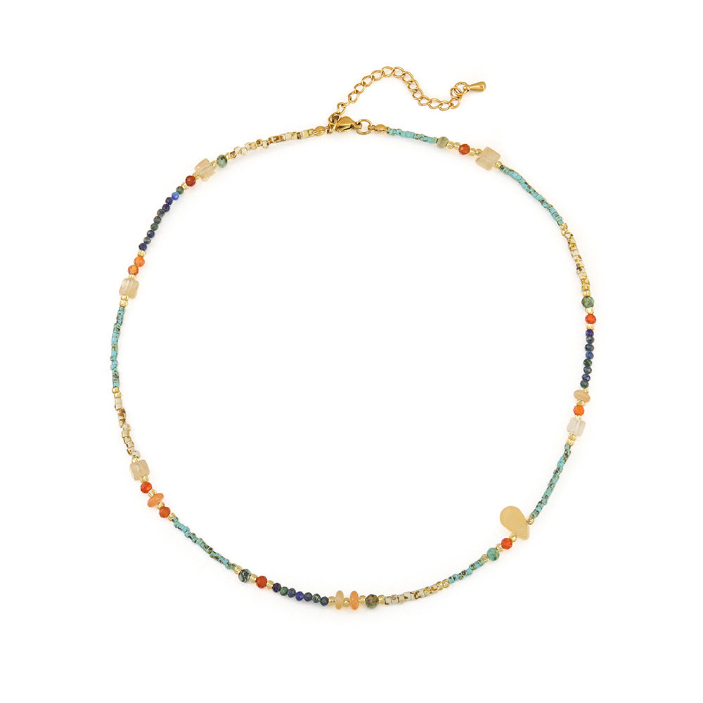 Wholesale New Natural Freshwater Pearl Turquoise Handmade Beaded Necklace Original Design