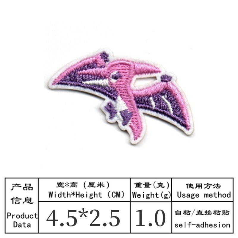 Wholesale Cute Embroidered Iron On Patch Set 9 Cartoon Dinosaur And Animal Badges For Clothing Bags Towels Resale Accessory