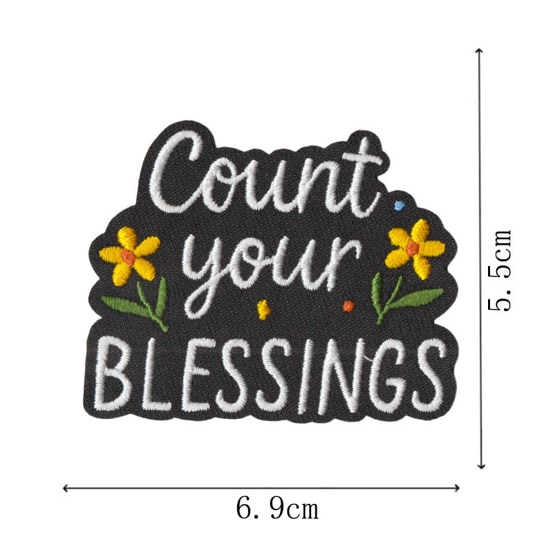 Wholesale Cartoon English Iron On Embroidered Patches 9 Piece Set Fashion Sewing Accessory For Clothing Towel Decor Gift Boutique Resale