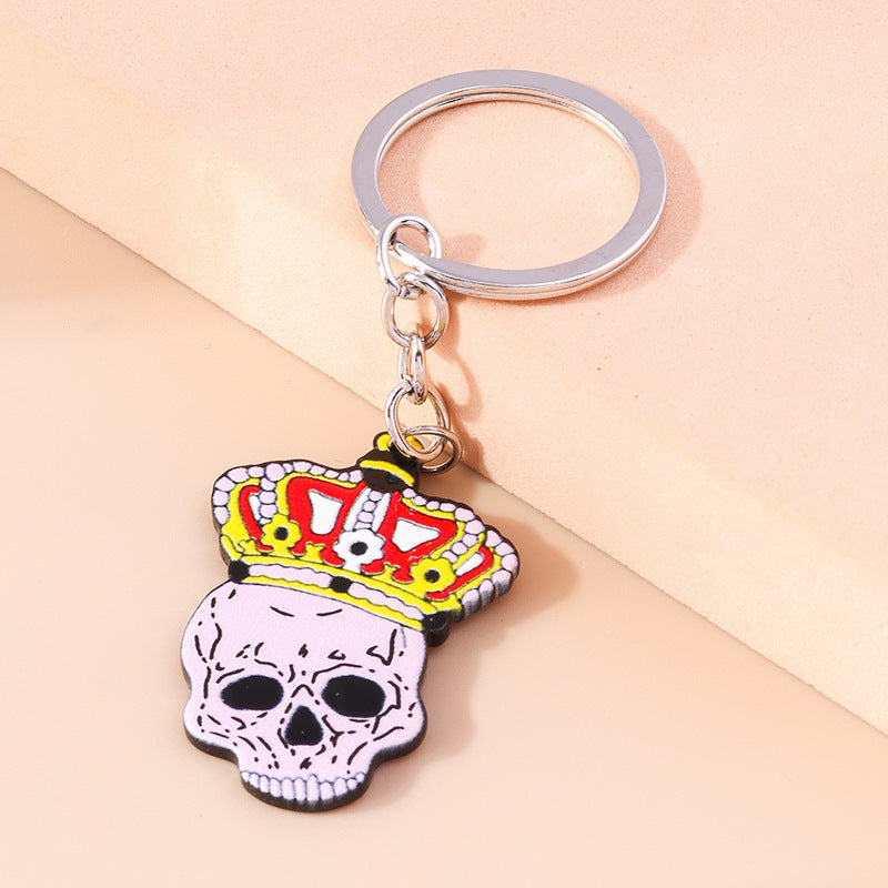 Wholesale Crown Skull Zinc Alloy Keychain