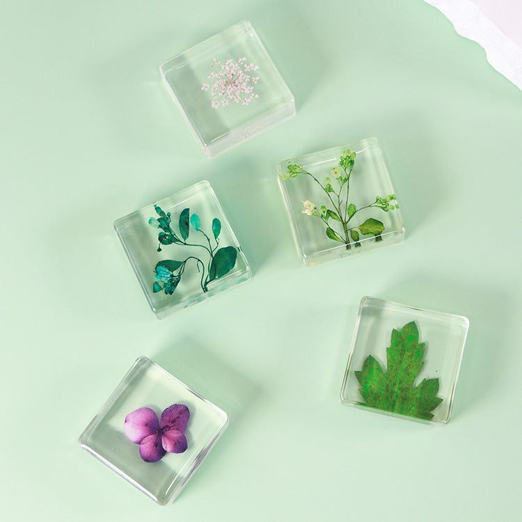 Wholesale 12pcs Resin Dried Flower Specimens Transparent Ornaments