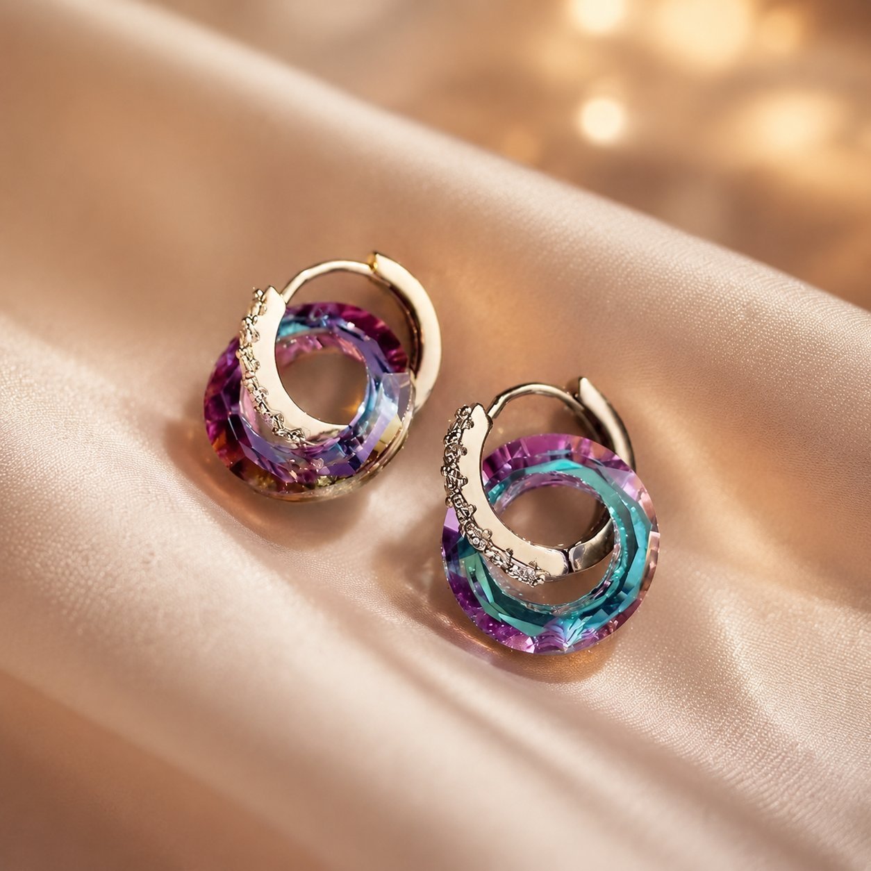 Wholesale Stylish Minimalist Crystal Hoop Earrings For Women Fashion Jewelry Accessory Gift