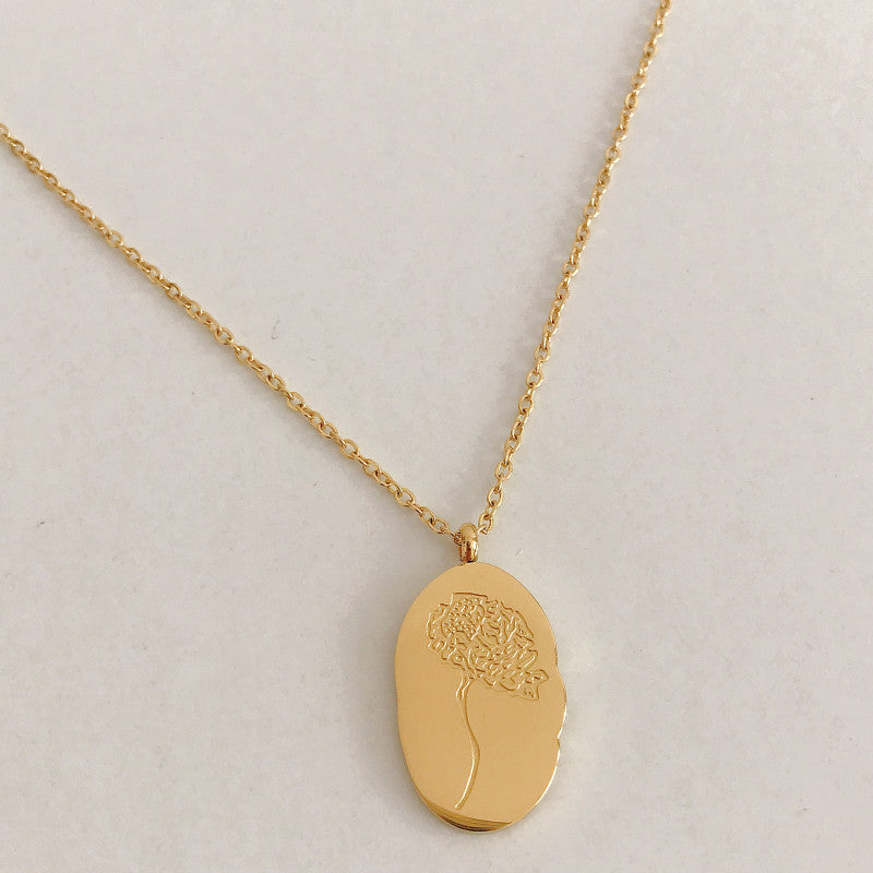 Wholesale  Titanium Steel December Flower Irregular Pendant Necklace