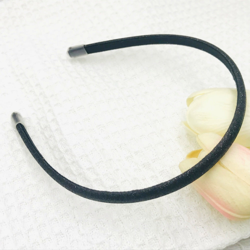 Wholesale Glitter powder retro temperament versatile transparent leather case 0.8cm headband