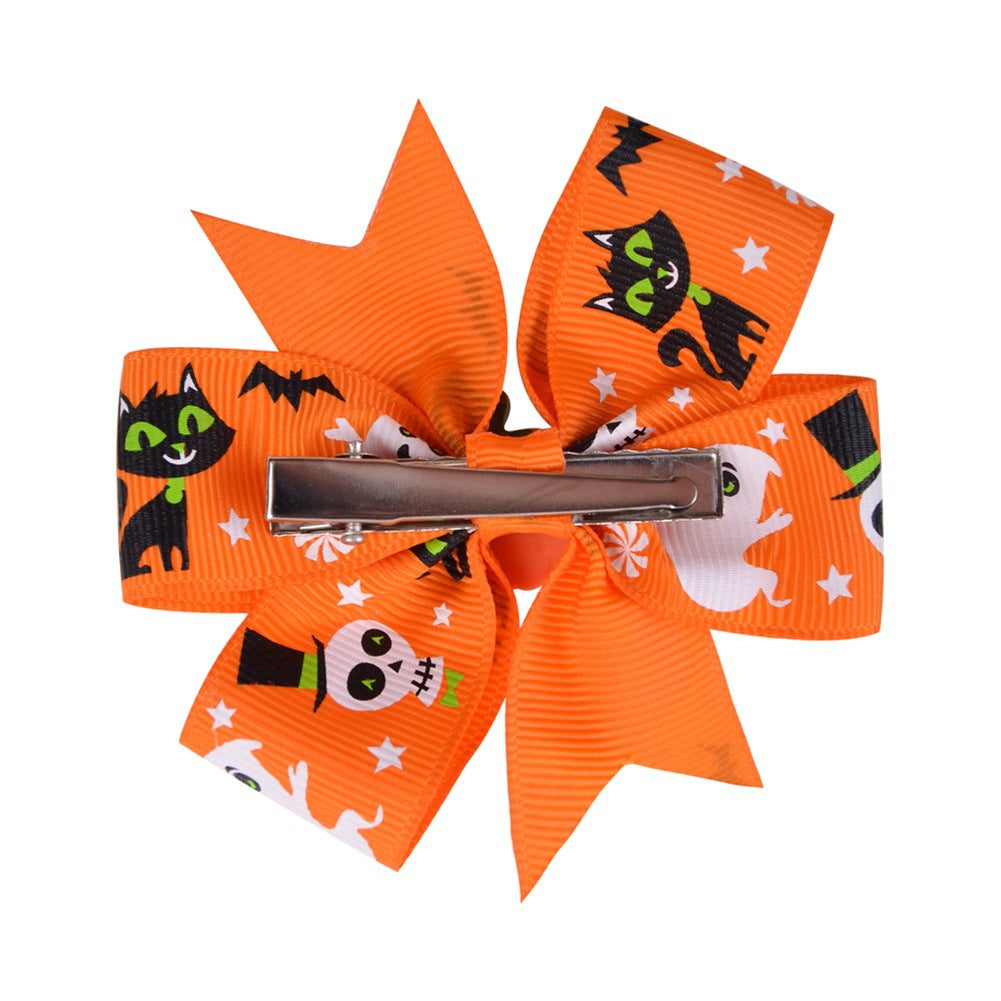 Wholesale Halloween Dress Up Bat Ghost Fabric Kids Hair Clips