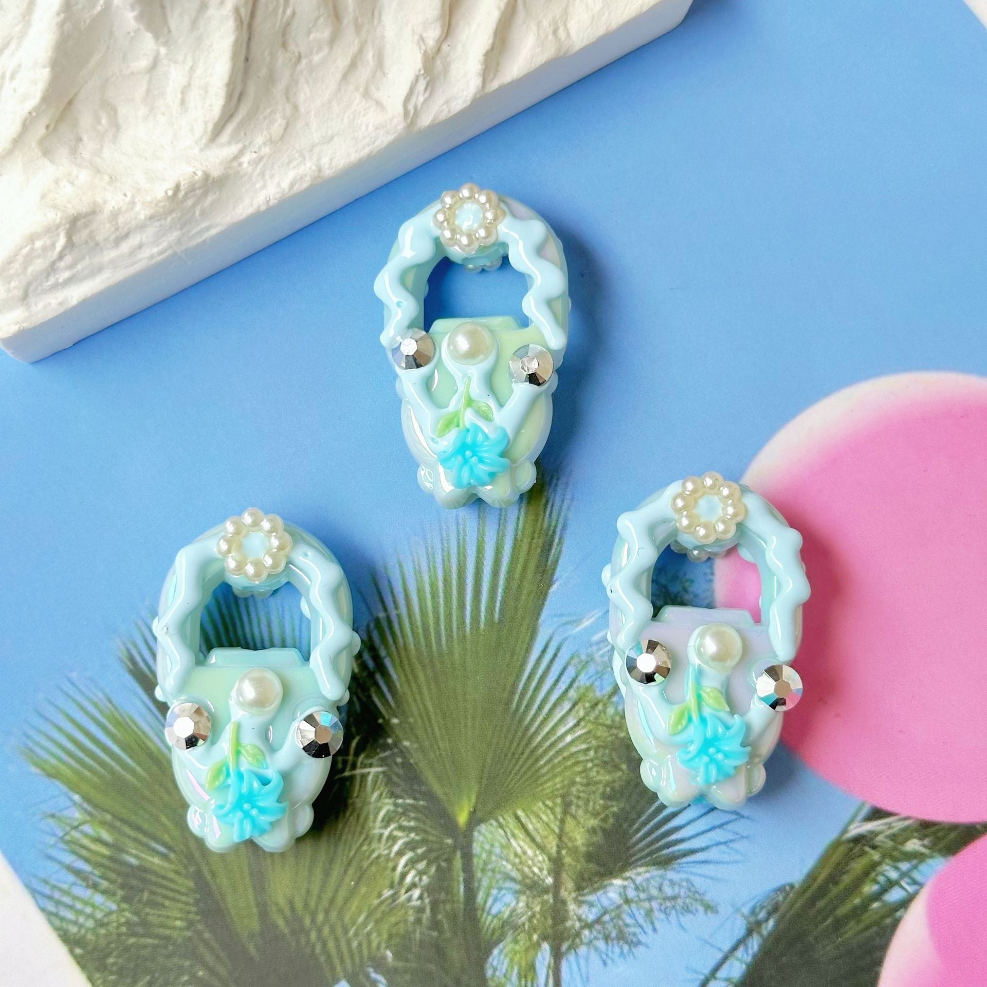 Wholesale 10pcs 3mm Diamond Flower Guardian Hand-painted Beads