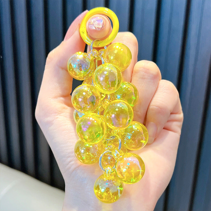 Wholesale Sheer Acrylic Grape Bunch Keychain Pendant
