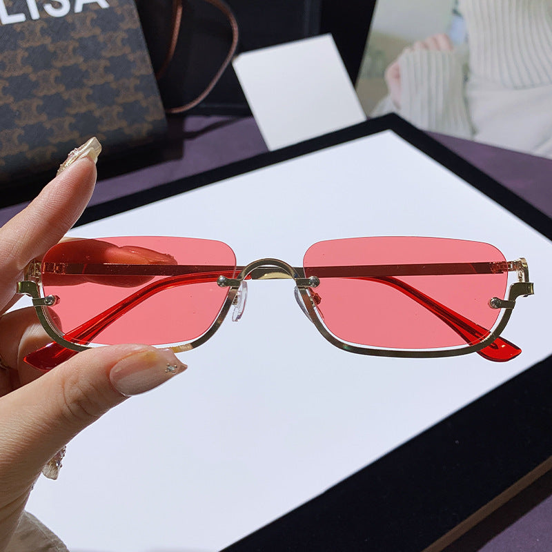 Wholesale Metal Ocean Lens Small Square Sunglasses