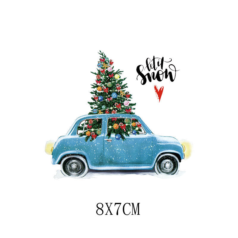 Wholesale   5pcs/pack sleigh heat transfer  UV DTF Ready to Press Transfers Wraps