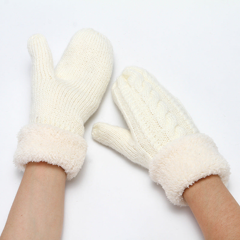 Wholesale Knitted Wool Warm and Thick Acrylic Fiber Glove