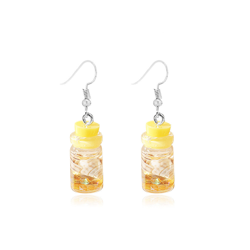Wholesale Transparent Bottle Creative Fun Resin Earrings