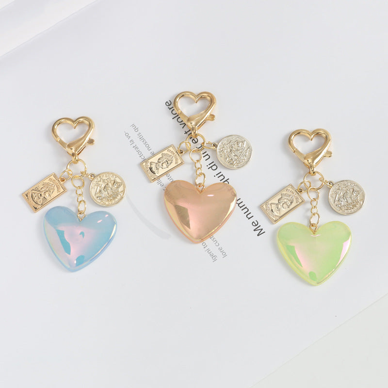 Wholesale Colorful Love Heart Metal Keychain