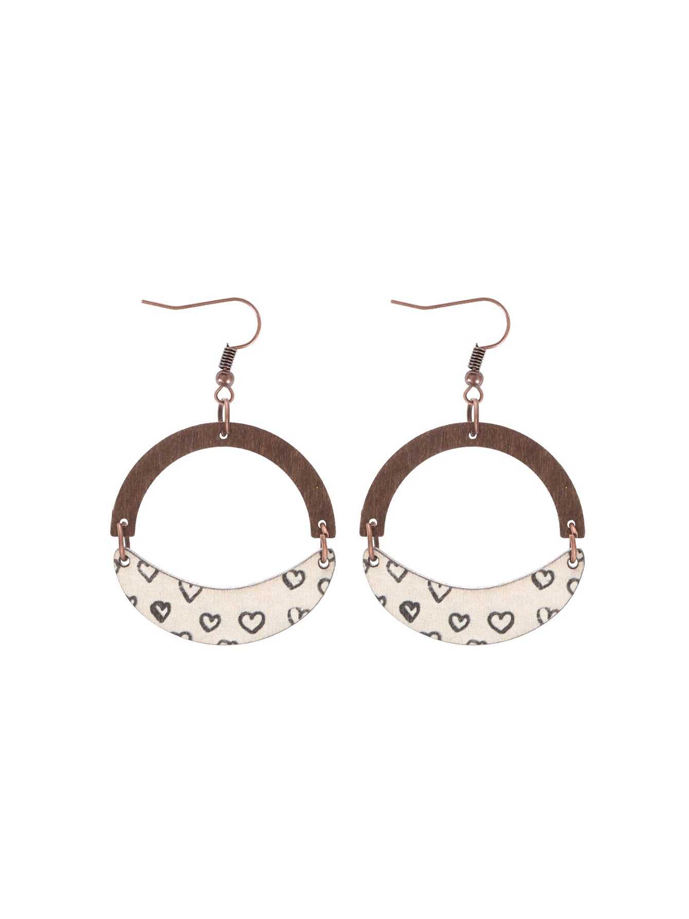 Wholesale Vintage Western Wood Print Leopard Leaf Pattern Earrings