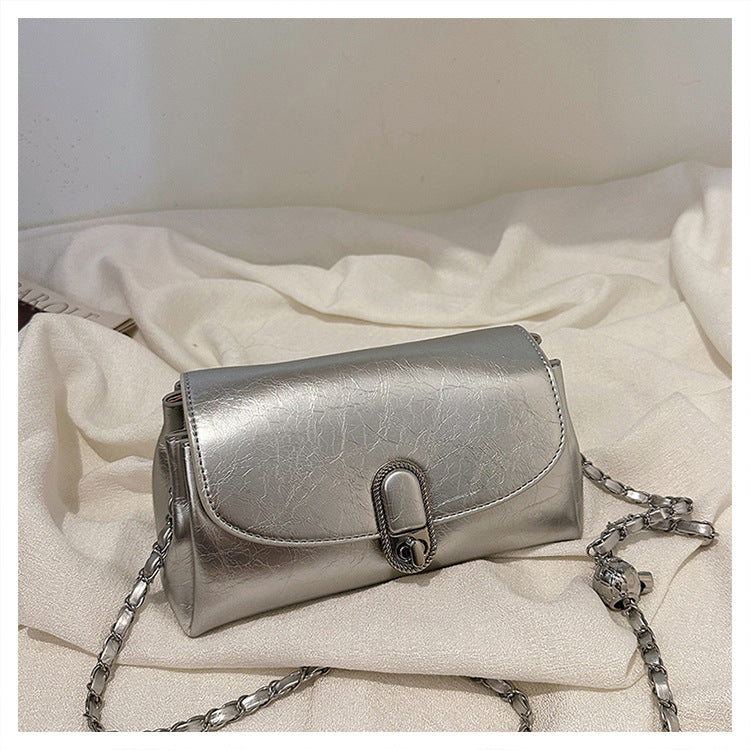 Wholesale Simple Chain Shiny Shoulder Crossbody Small Square Bag