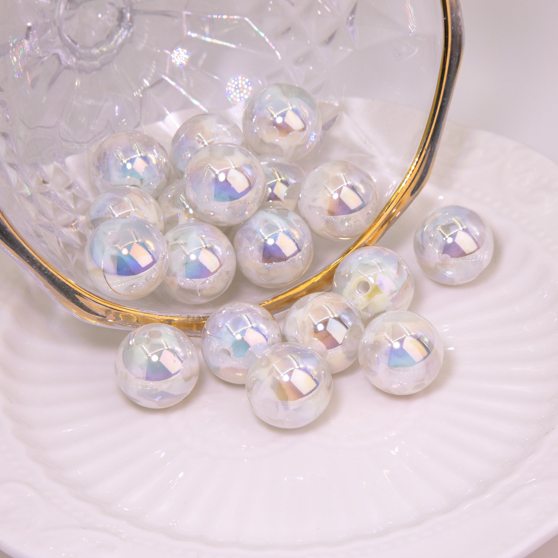 Wholesale 10pcs Colorful Galaxy Resin Round Beads