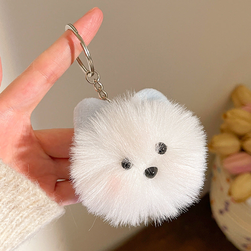 Wholesale Cartoon plush ball pendant Pom Pom keychain