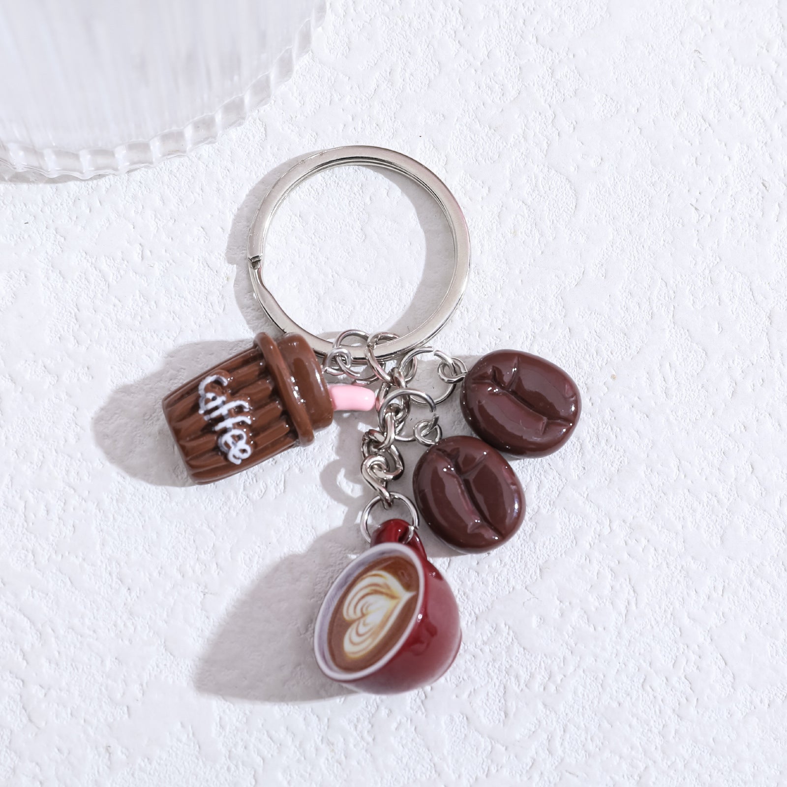 Wholesale Creative coffee cup cute coffee bean keychain