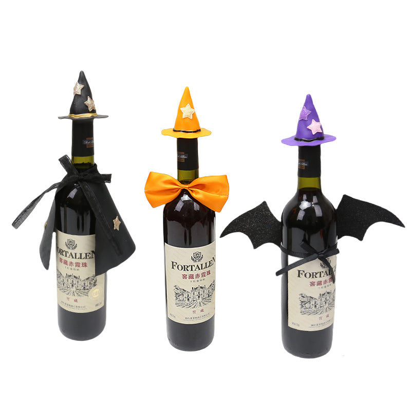 Wholesale Halloween Mini Witch Hat Wine Bottle Decoration Halloween Party Wine Bottle Hat Decoration Scene Layout Props